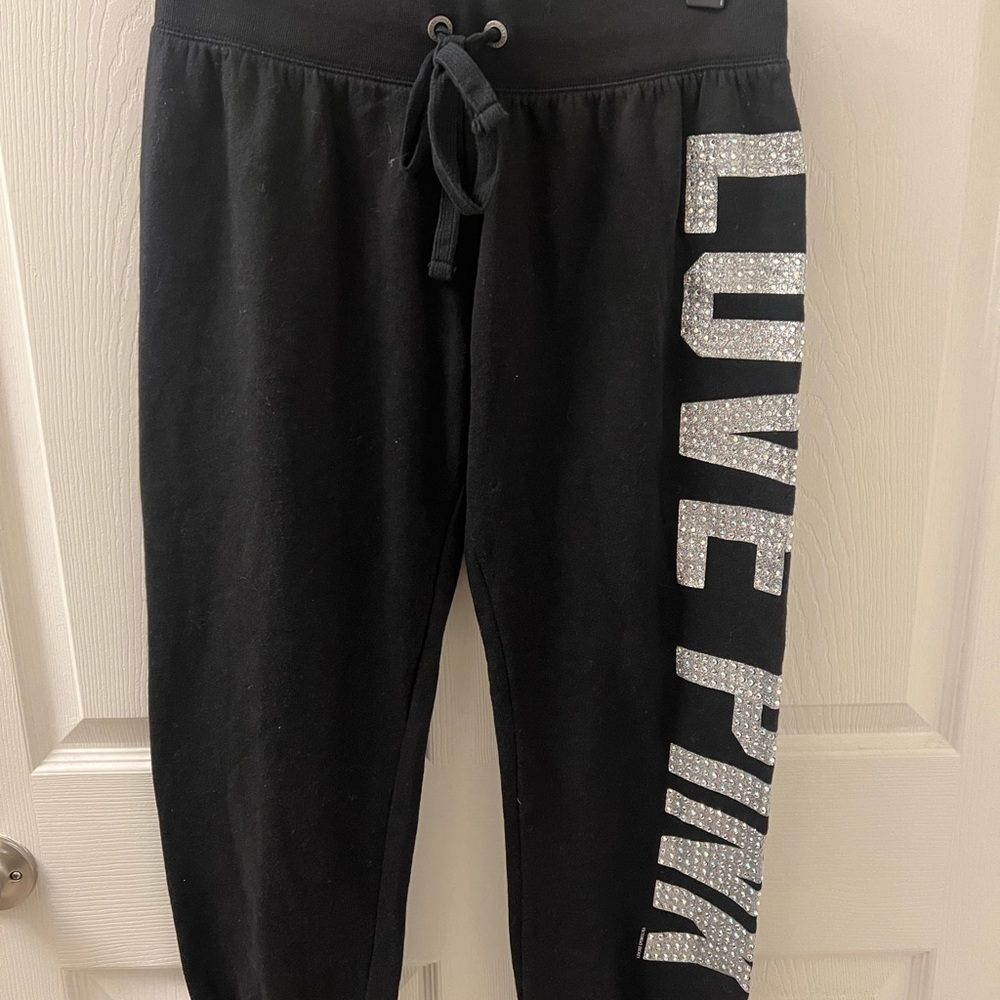 Rhinestone encrusted PINK brand sweat pants